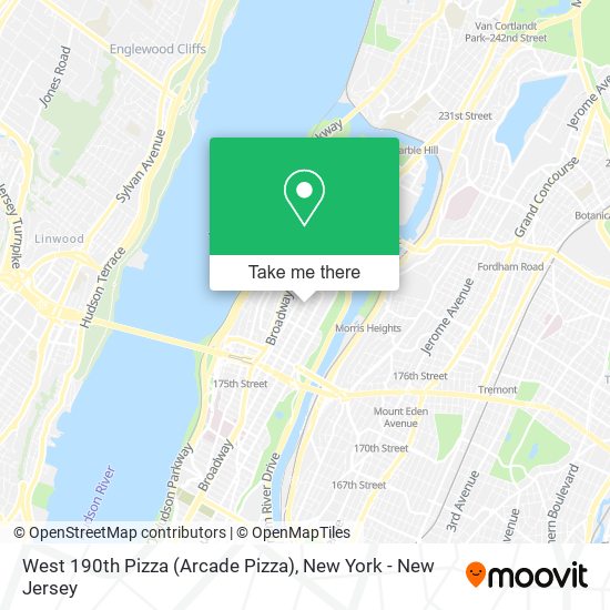 West 190th Pizza (Arcade Pizza) map