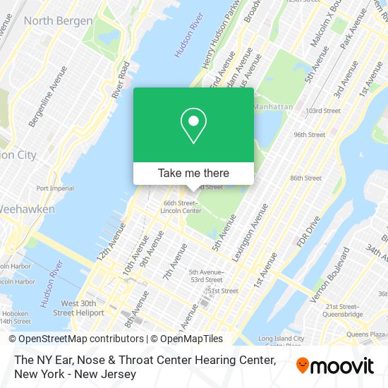 The NY Ear, Nose & Throat Center Hearing Center map