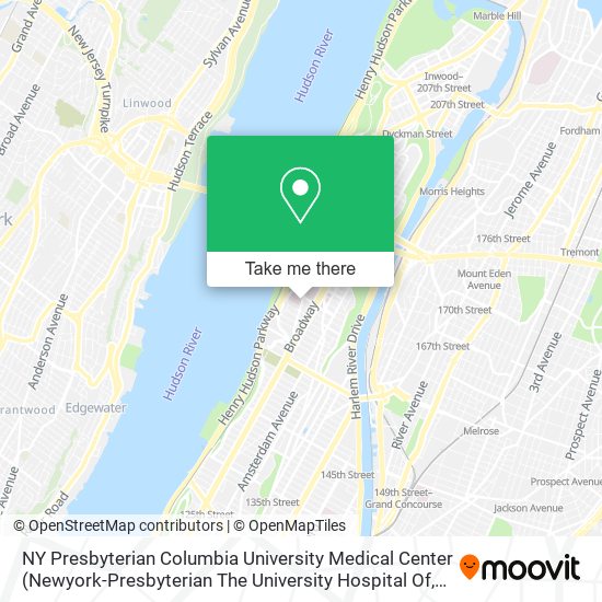 NY Presbyterian Columbia University Medical Center map