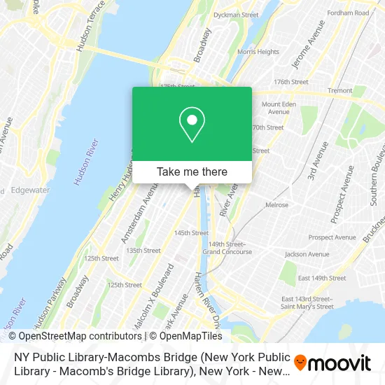 NY Public Library-Macombs Bridge (New York Public Library - Macomb's Bridge Library) map