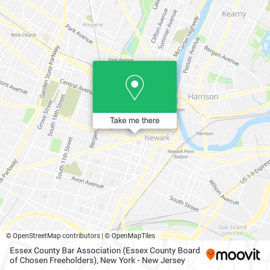 Mapa de Essex County Bar Association (Essex County Board of Chosen Freeholders)