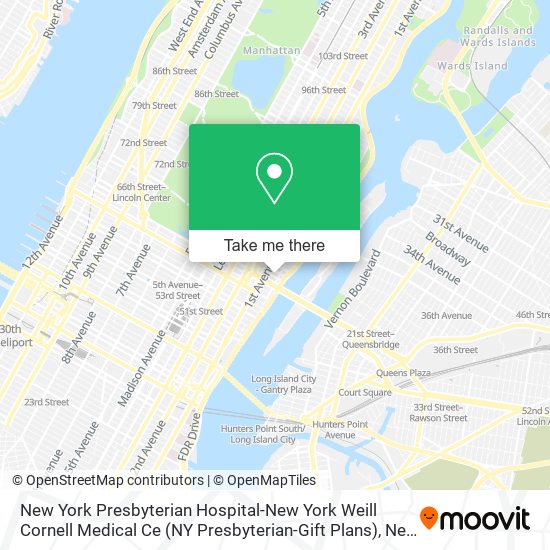 Mapa de New York Presbyterian Hospital-New York Weill Cornell Medical Ce (NY Presbyterian-Gift Plans)
