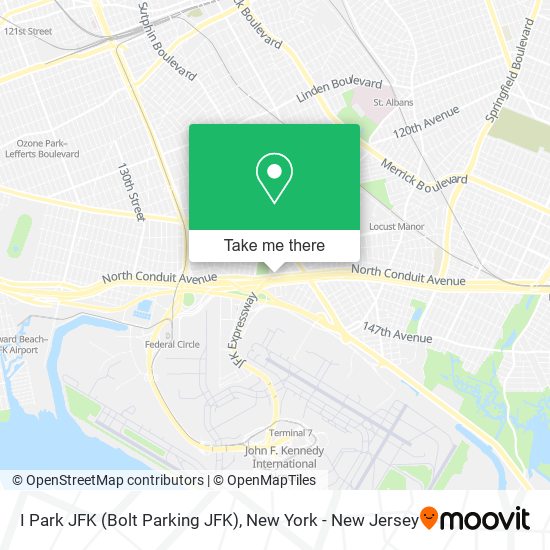 Mapa de I Park JFK (Bolt Parking JFK)