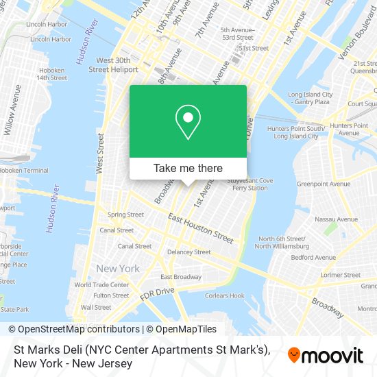 Mapa de St Marks Deli (NYC Center Apartments St Mark's)