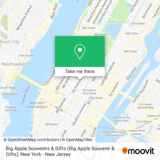 Big Apple Souvenirs & Gifts map