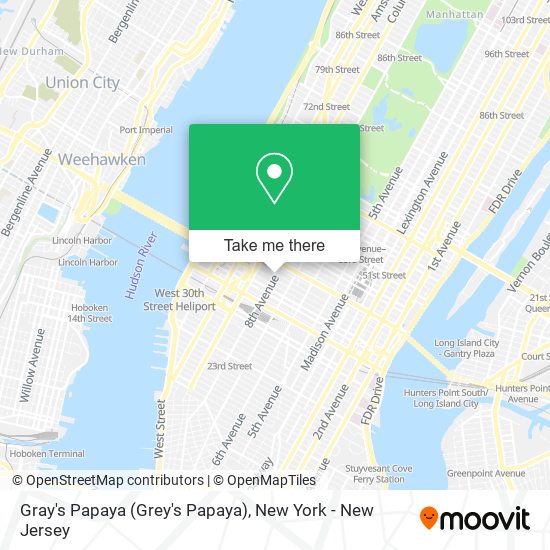 Mapa de Gray's Papaya (Grey's Papaya)