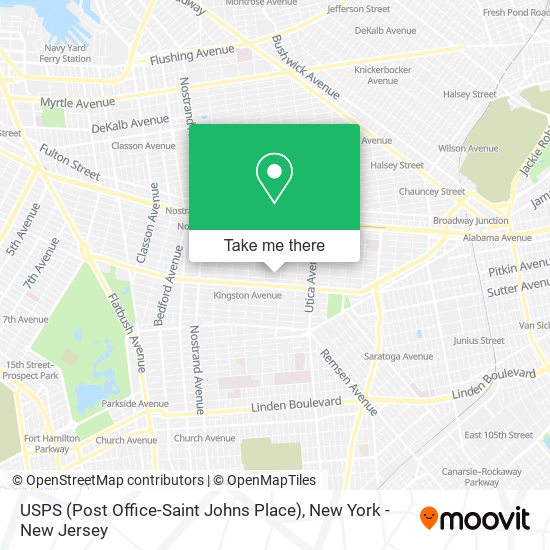 USPS (Post Office-Saint Johns Place) map