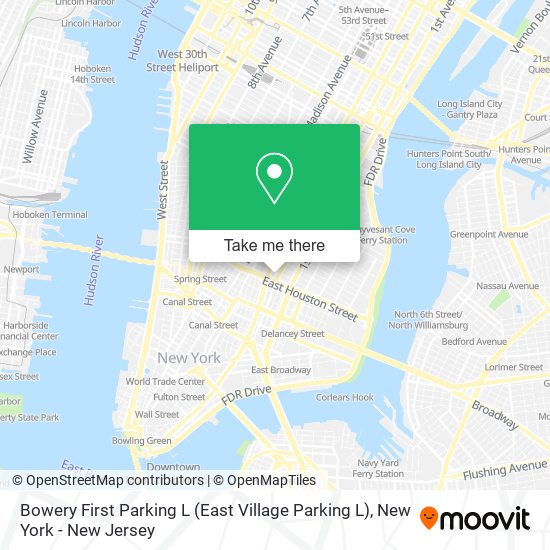 Bowery First Parking L (East Village Parking L) map