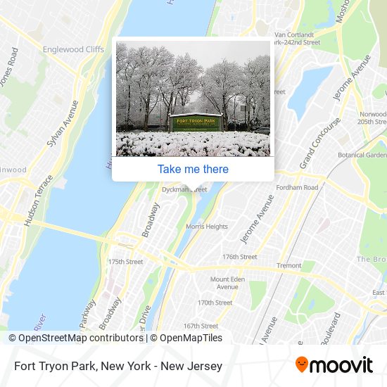 Fort Tryon Park map