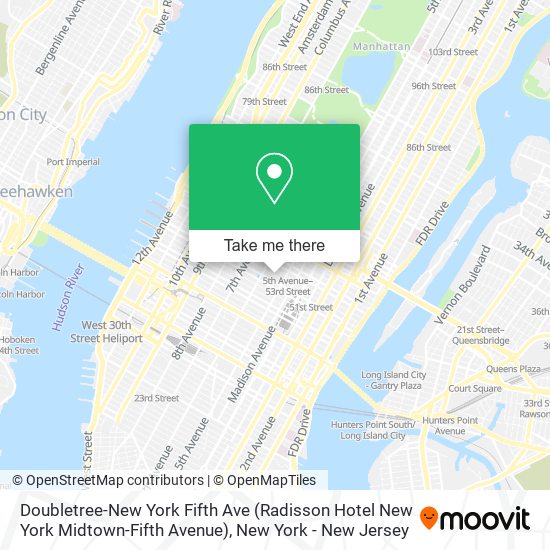 Doubletree-New York Fifth Ave (Radisson Hotel New York Midtown-Fifth Avenue) map