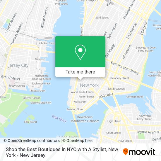 Mapa de Shop the Best Boutiques in NYC with A Stylist