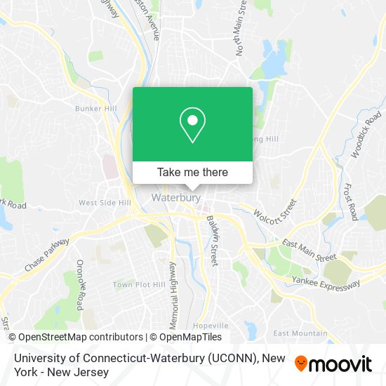 University of Connecticut-Waterbury (UCONN) map