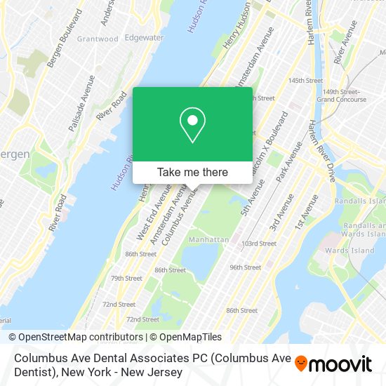 Columbus Ave Dental Associates PC (Columbus Ave Dentist) map