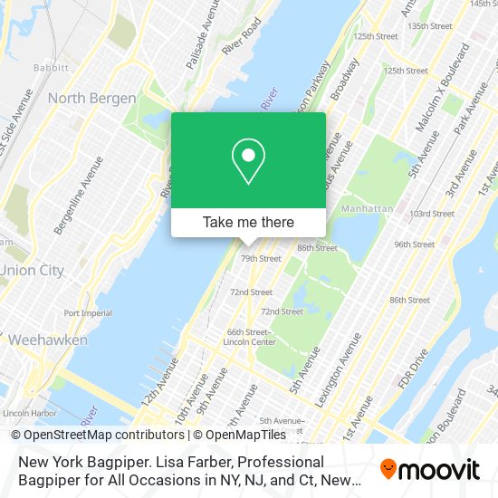 New York Bagpiper. Lisa Farber, Professional Bagpiper for All Occasions in NY, NJ, and Ct map