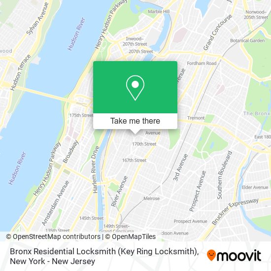 Bronx Residential Locksmith (Key Ring Locksmith) map