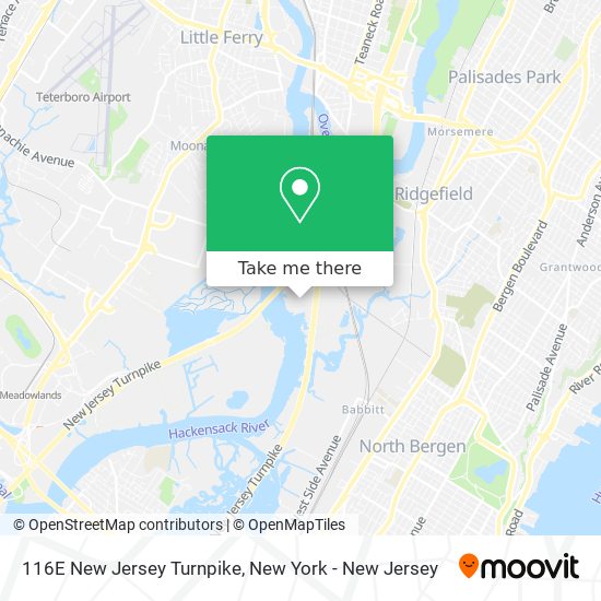 116E New Jersey Turnpike map
