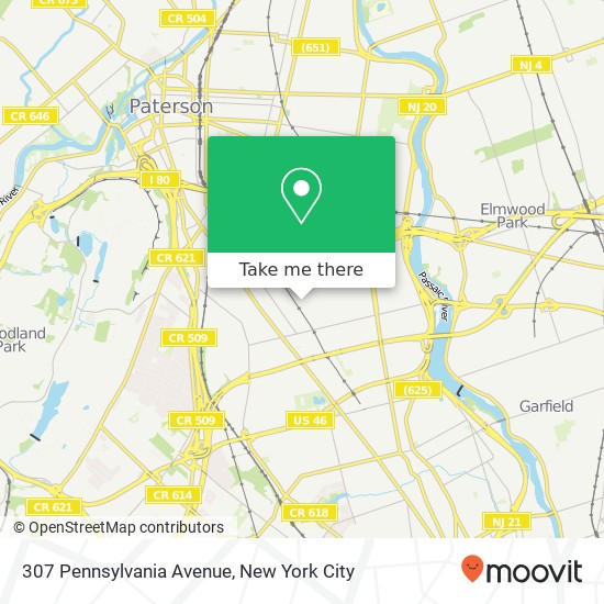 Mapa de 307 Pennsylvania Avenue