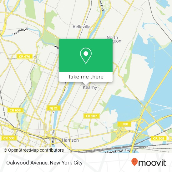 Oakwood Avenue map