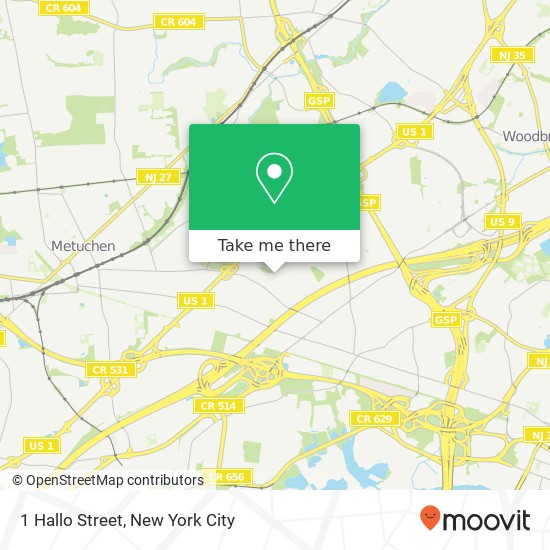 1 Hallo Street map