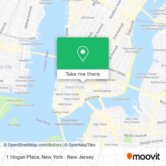 Mapa de 1 Hogan Place