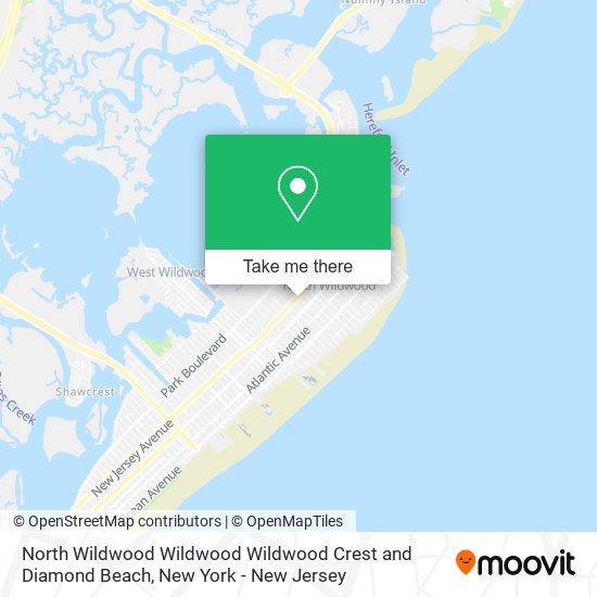 North Wildwood Wildwood Wildwood Crest and Diamond Beach map