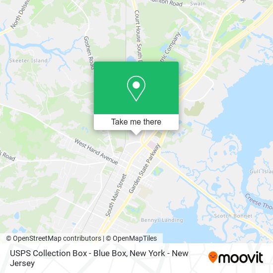 Mapa de USPS Collection Box - Blue Box