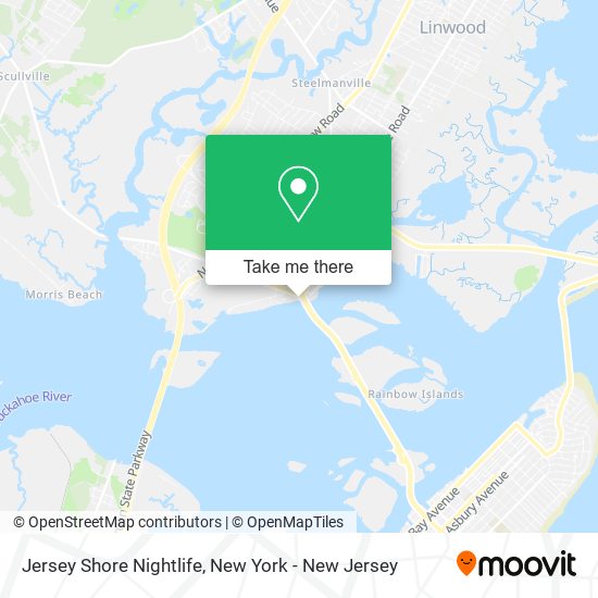 Mapa de Jersey Shore Nightlife