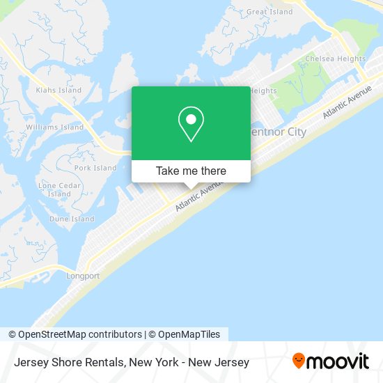 Jersey Shore Rentals map