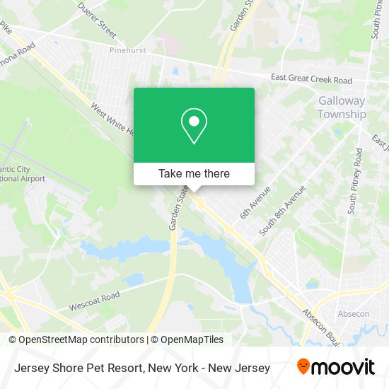 Mapa de Jersey Shore Pet Resort