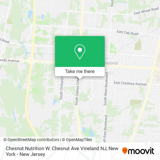 Mapa de Chesnut Nutrition W. Chesnut Ave Vineland NJ