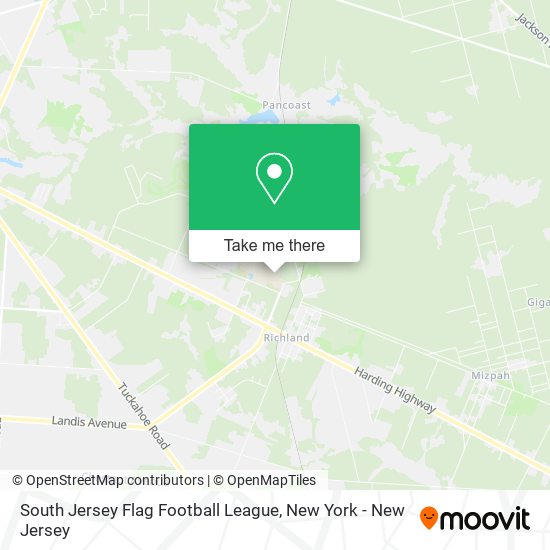 Mapa de South Jersey Flag Football League