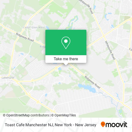 Mapa de Toast Cafe Manchester NJ