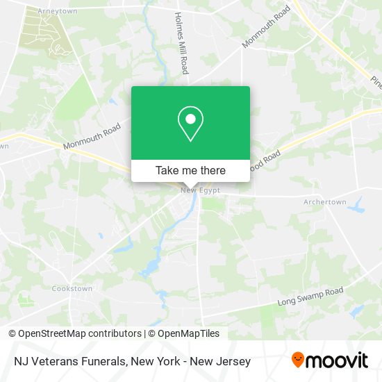 Mapa de NJ Veterans Funerals