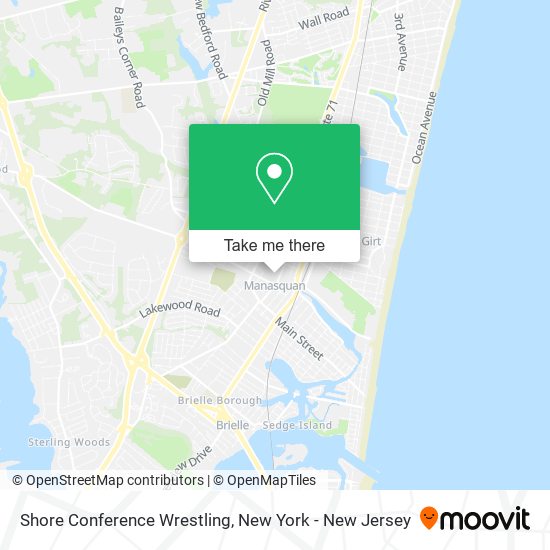 Shore Conference Wrestling map
