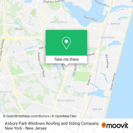 Mapa de Asbury Park Windows Roofing and Siding Company