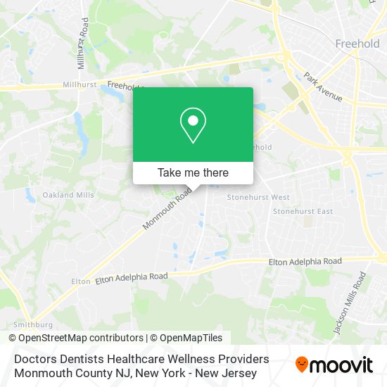 Doctors Dentists Healthcare Wellness Providers Monmouth County NJ map