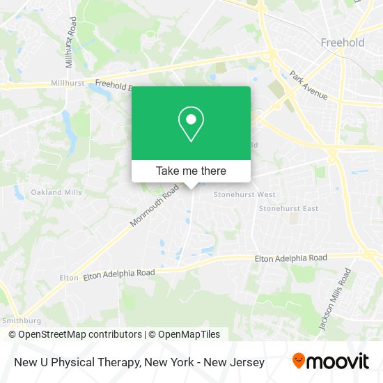New U Physical Therapy map