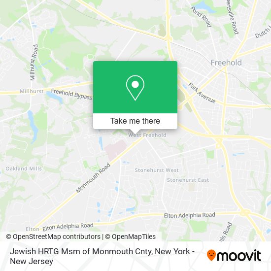 Mapa de Jewish HRTG Msm of Monmouth Cnty