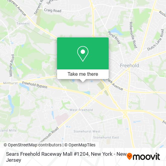 Sears Freehold Raceway Mall #1204 map