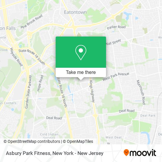Asbury Park Fitness map