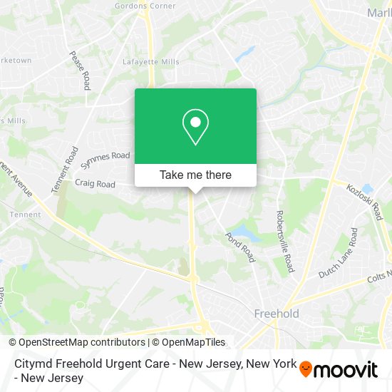 Mapa de Citymd Freehold Urgent Care - New Jersey