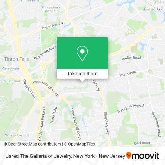 Jared The Galleria of Jewelry map