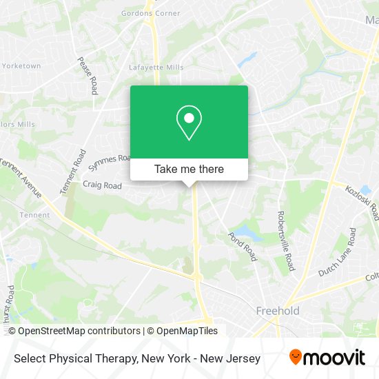 Select Physical Therapy map