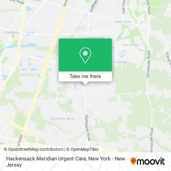 Hackensack Meridian Urgent Care map