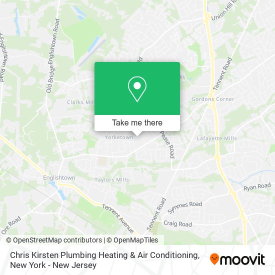 Chris Kirsten Plumbing Heating & Air Conditioning map