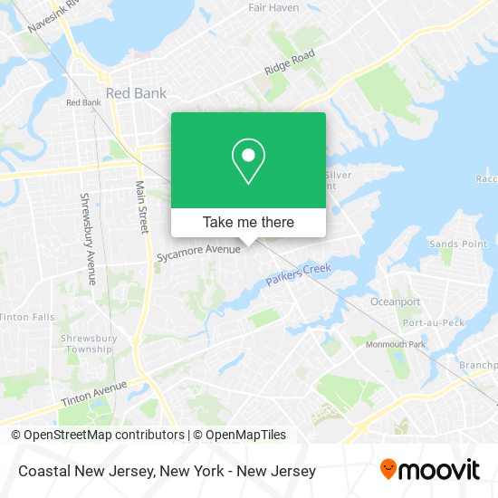 Mapa de Coastal New Jersey