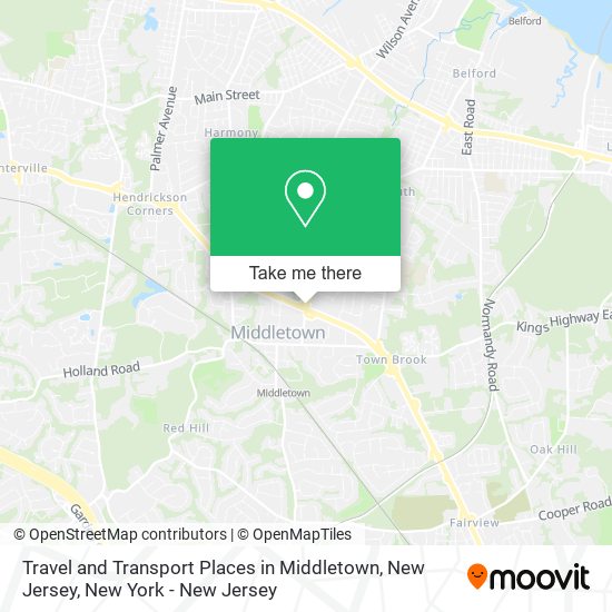 Travel and Transport Places in Middletown, New Jersey map