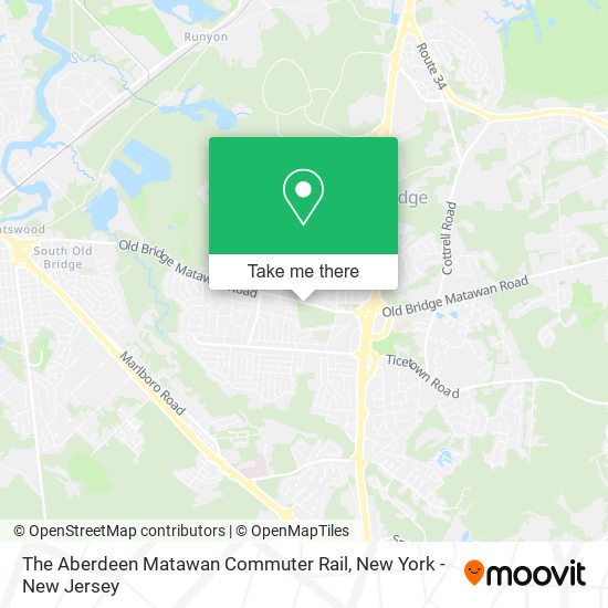 The Aberdeen Matawan Commuter Rail map