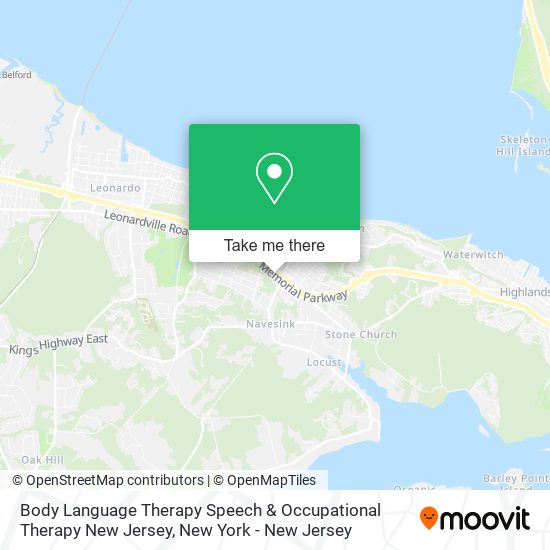 Mapa de Body Language Therapy Speech & Occupational Therapy New Jersey