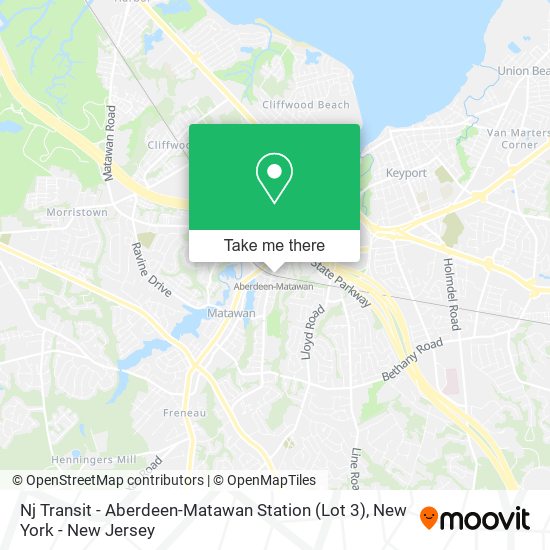 Mapa de Nj Transit - Aberdeen-Matawan Station (Lot 3)